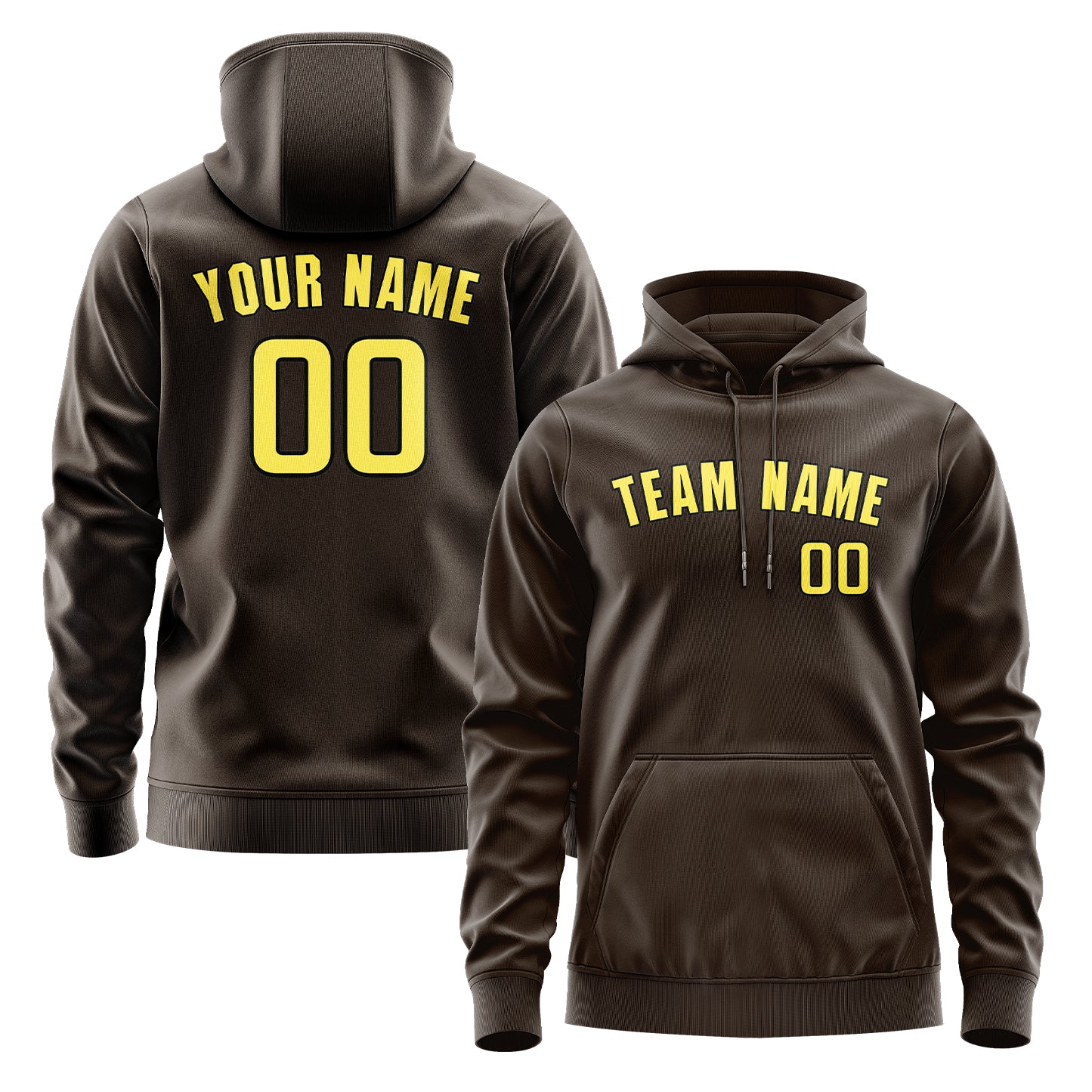 Custom Brown Light Yellow Hoodie