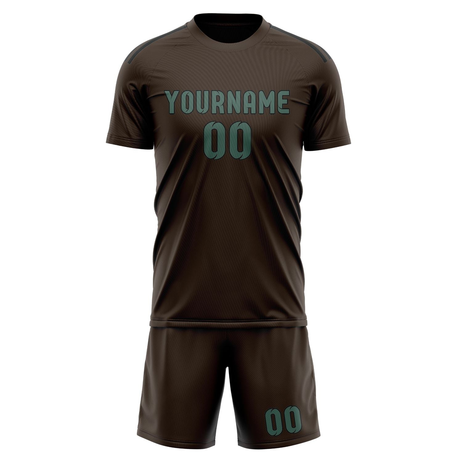 Custom Brown Blue Green Soccer Set