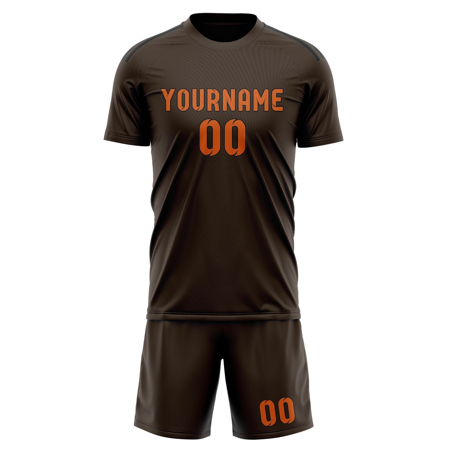 Custom Brown Orange Soccer Set