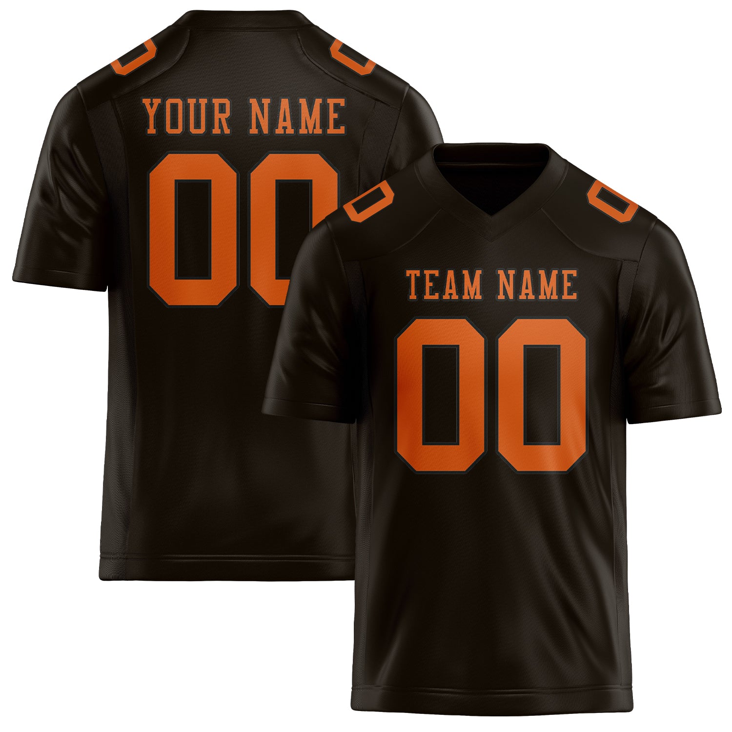 Custom Brown Orange Football Jersey