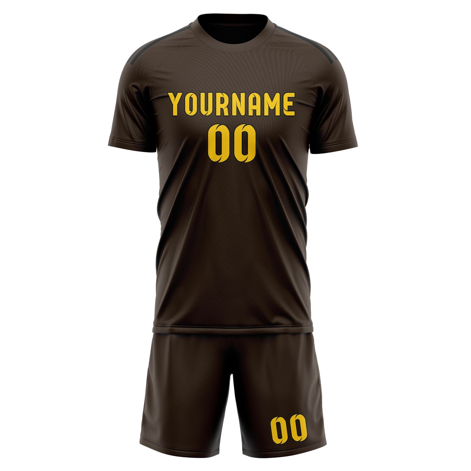 Custom Brown Gold Soccer Set