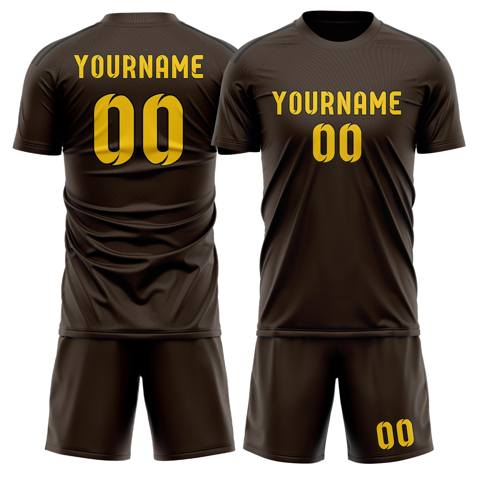 Custom Brown Gold Soccer Set