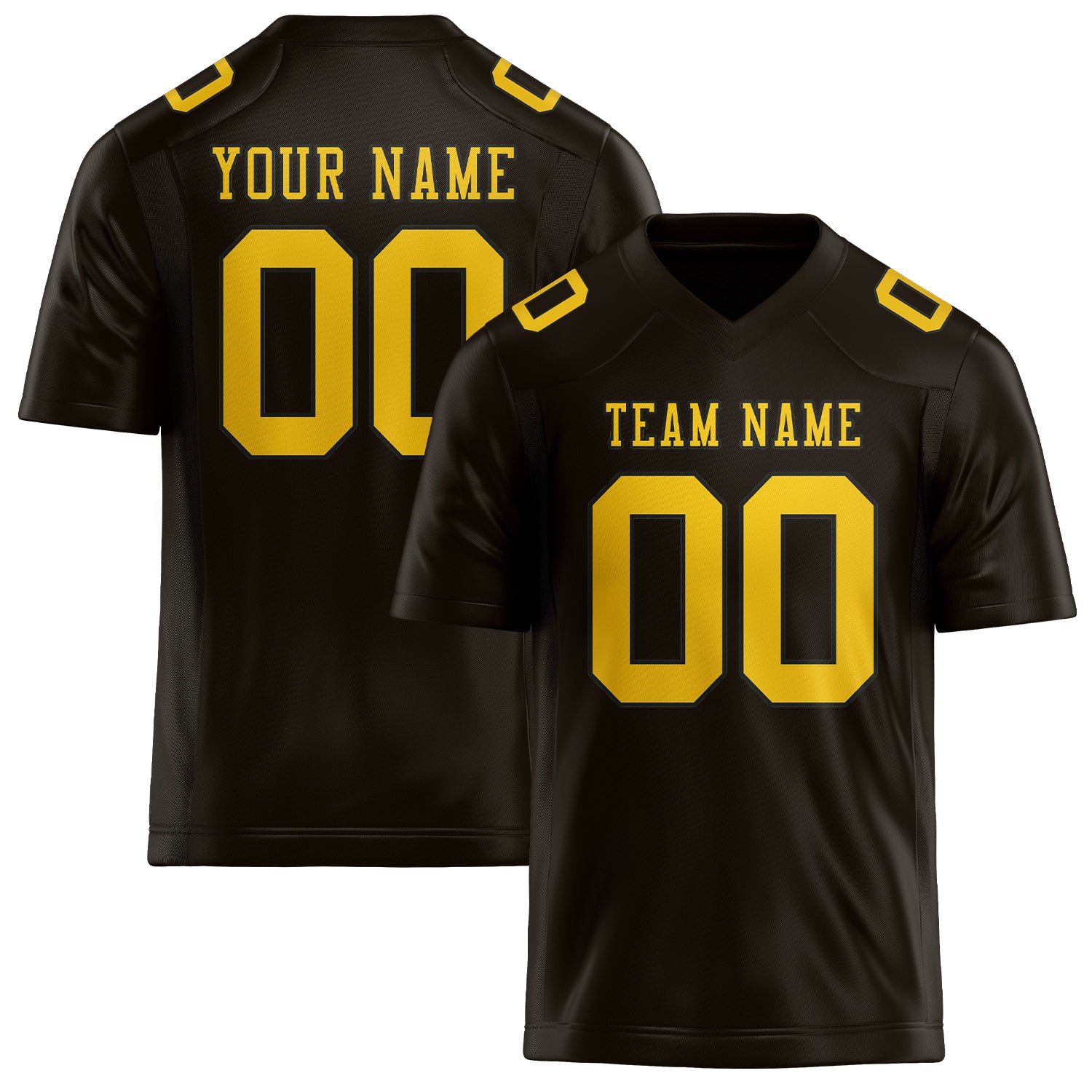 Custom Brown Gold Football Jersey