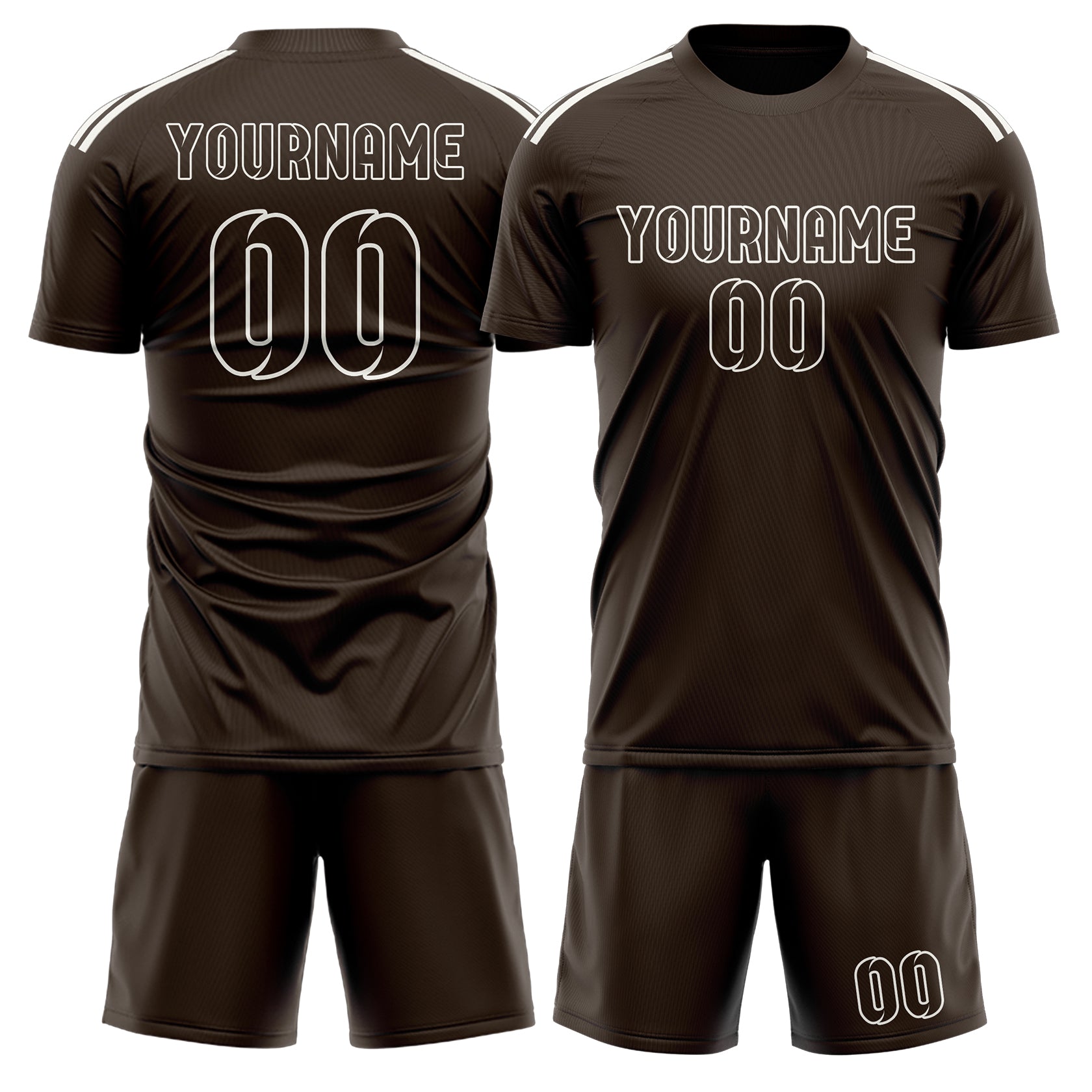 Custom Brown Brown Soccer Set