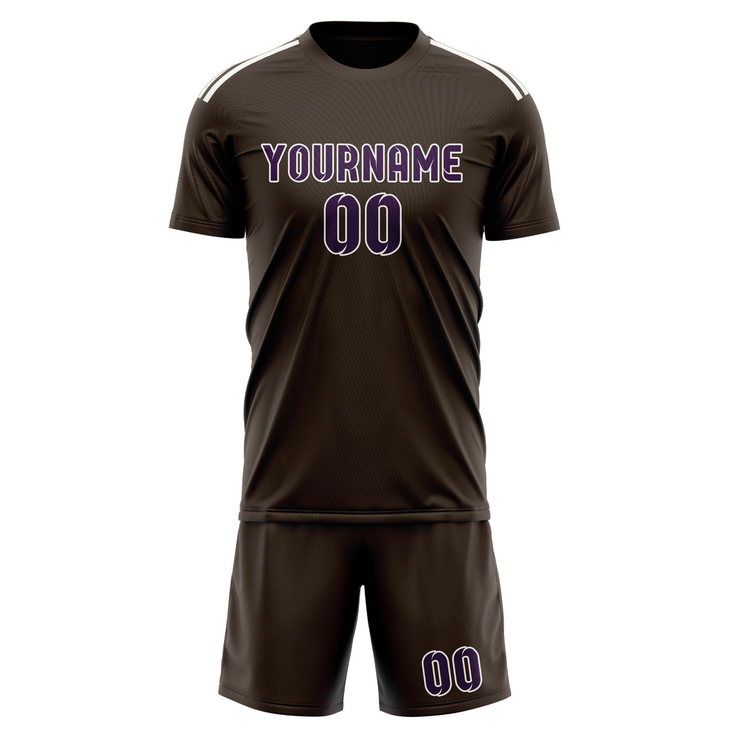 Custom Brown Purple Soccer Set