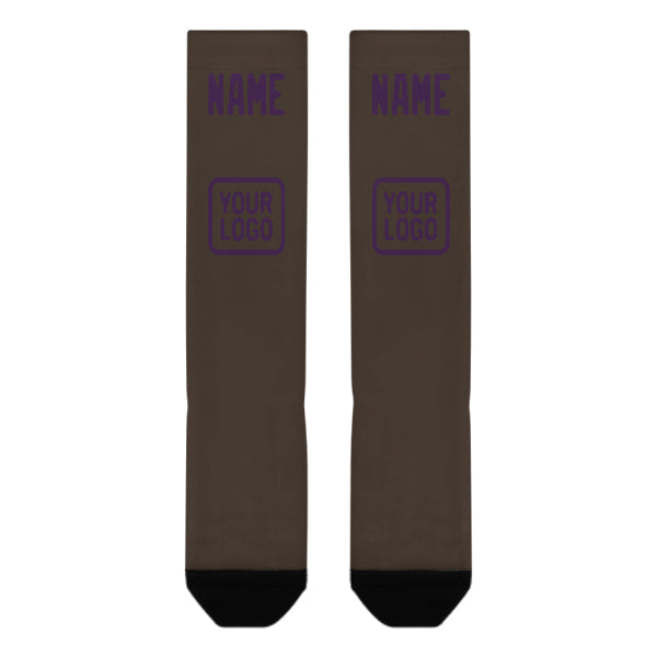Custom Brown Purple Knee-High Sock