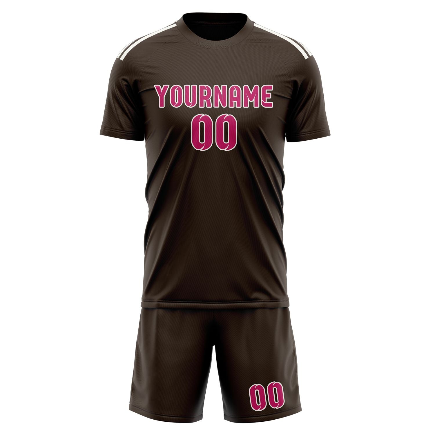 Custom Brown Pink Soccer Set