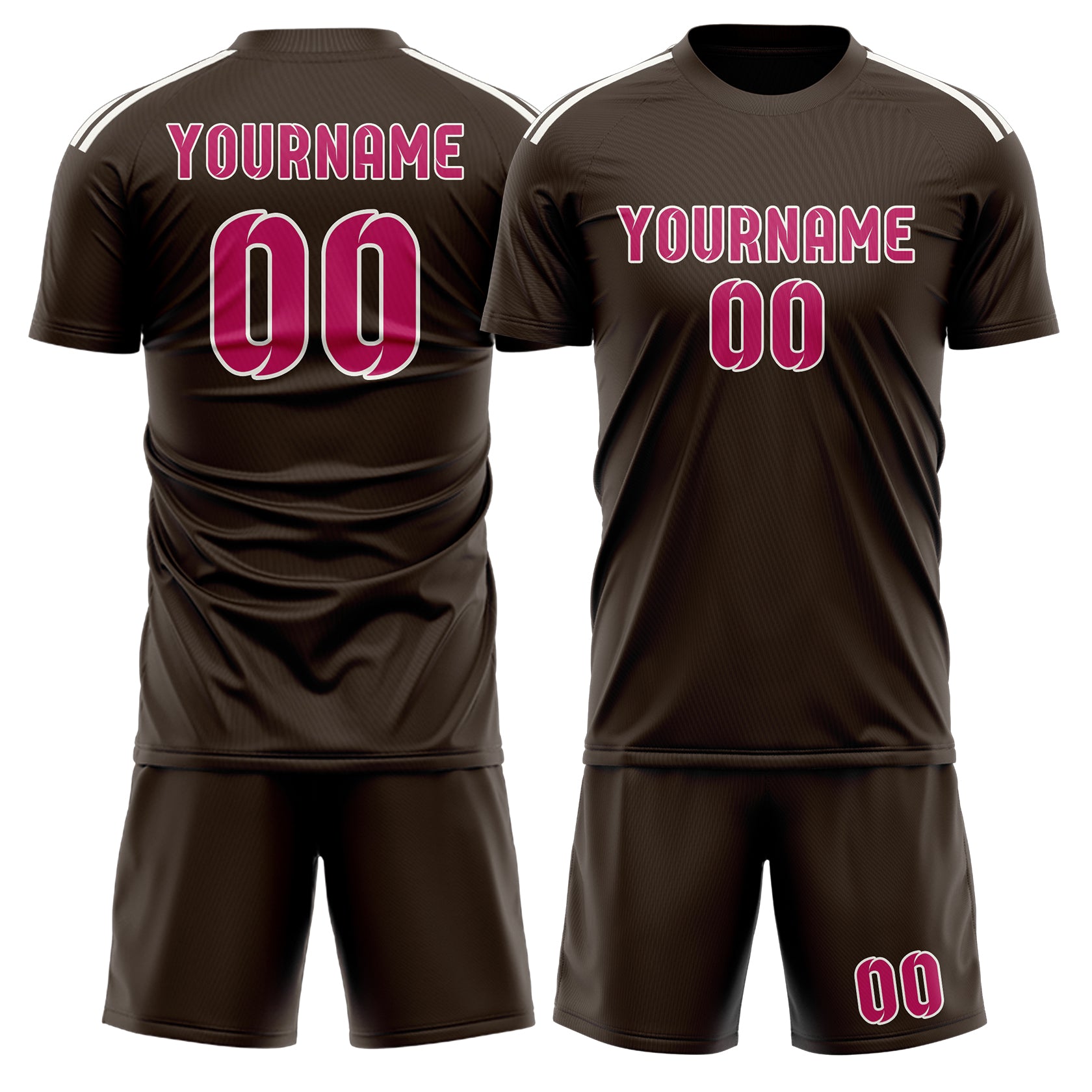 Custom Brown Pink Soccer Set