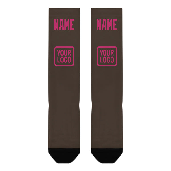 Custom Brown Pink Knee-High Sock
