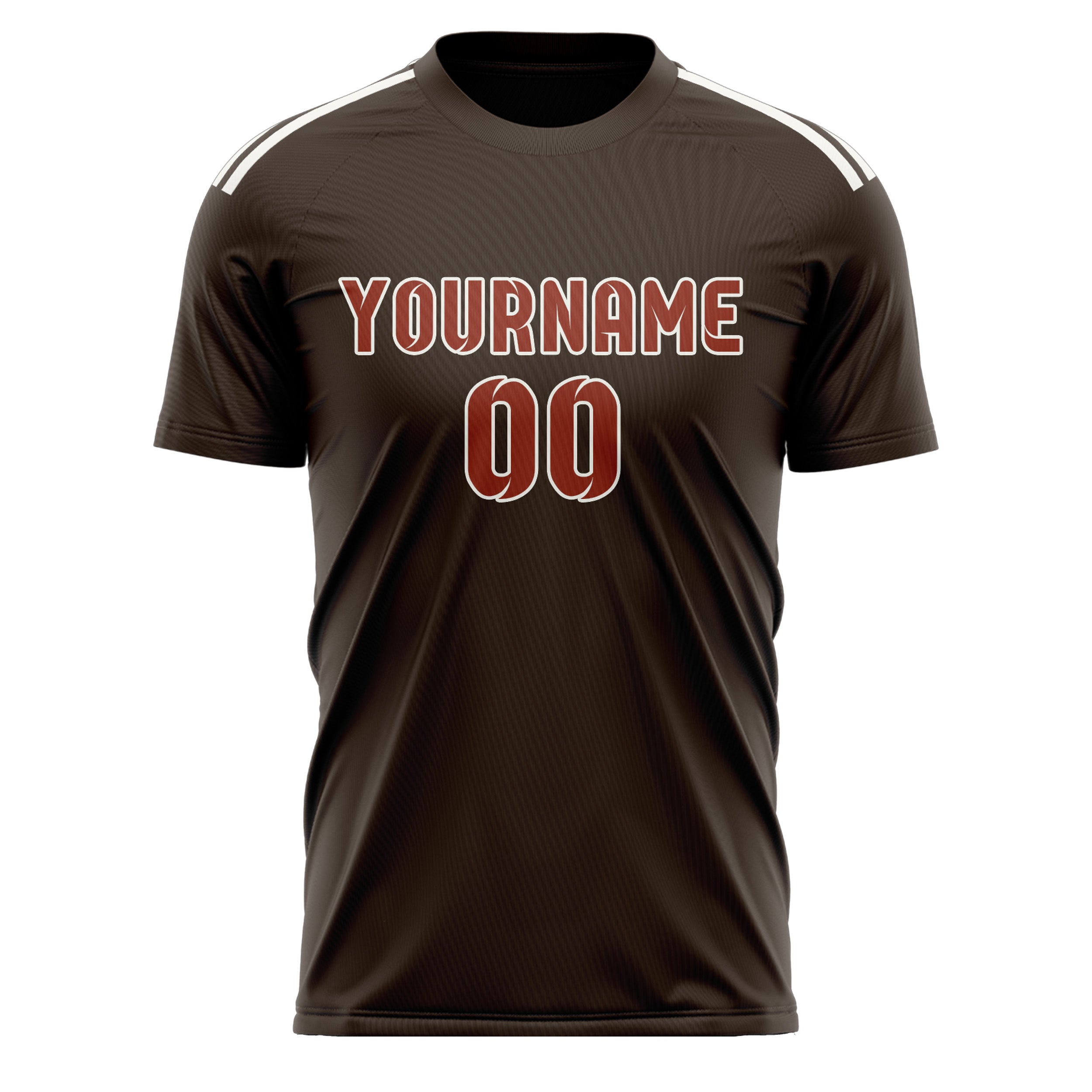Custom Brown Coral Red Soccer Jersey