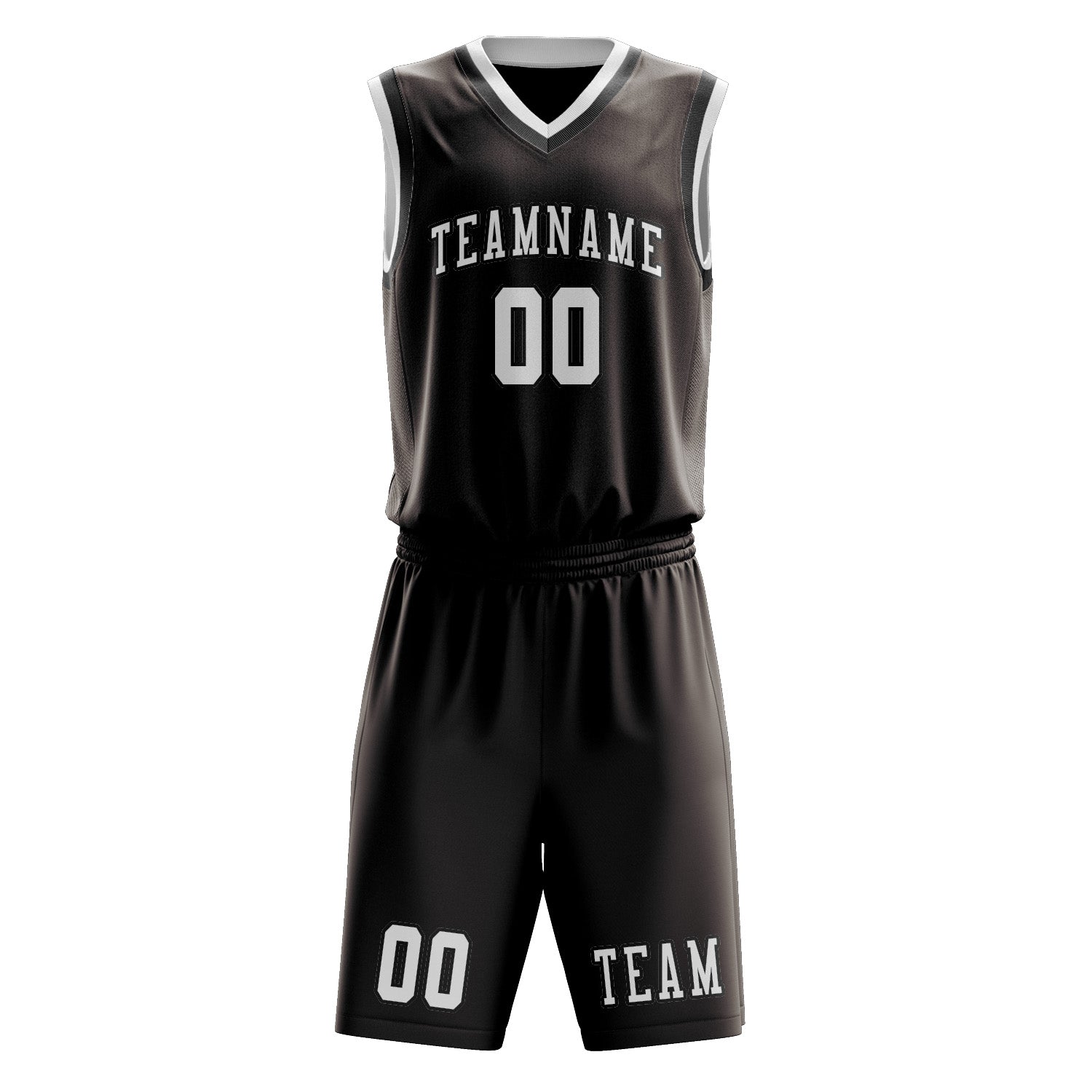 Custom Brown White Basketball Set