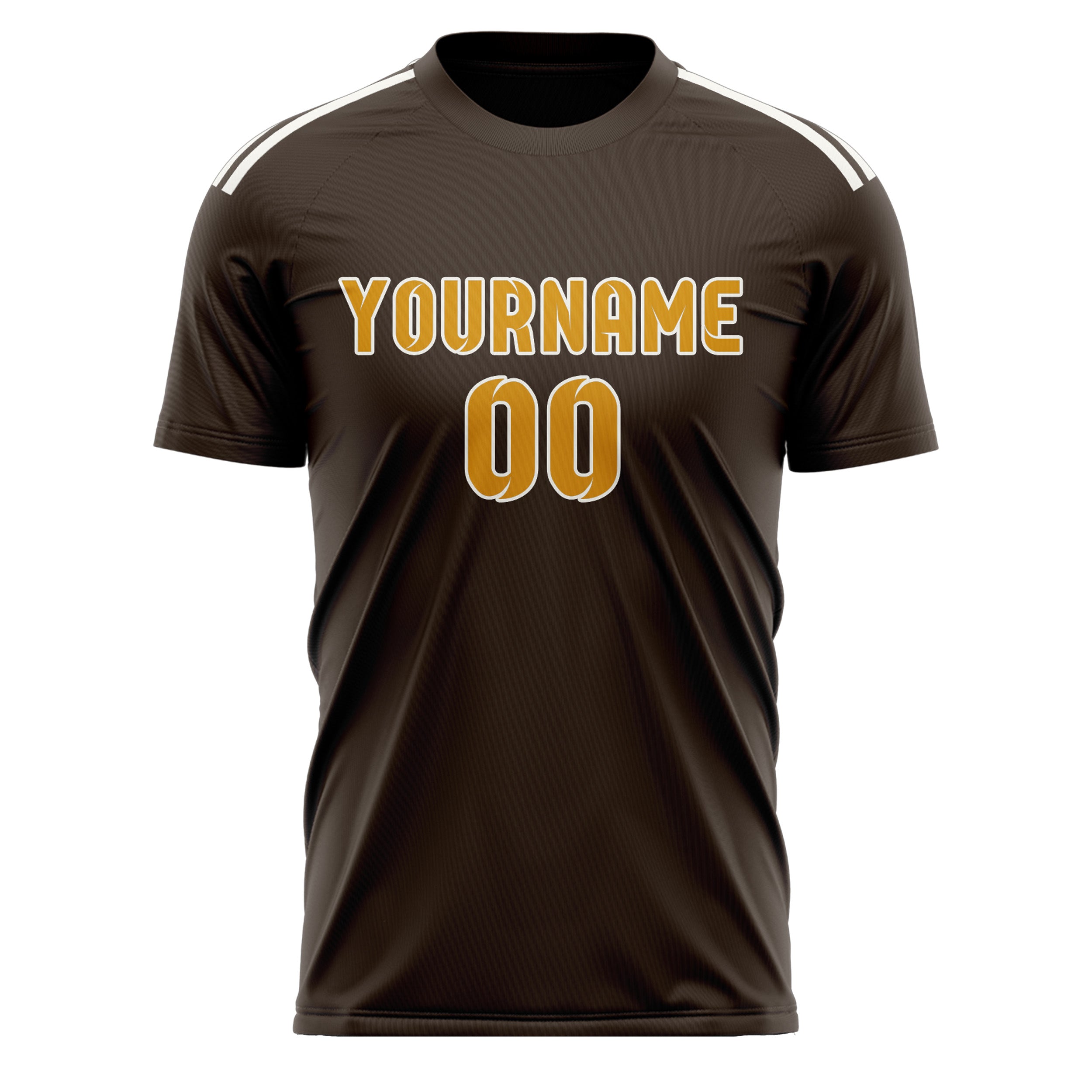 Custom Brown Yellow Soccer Jersey