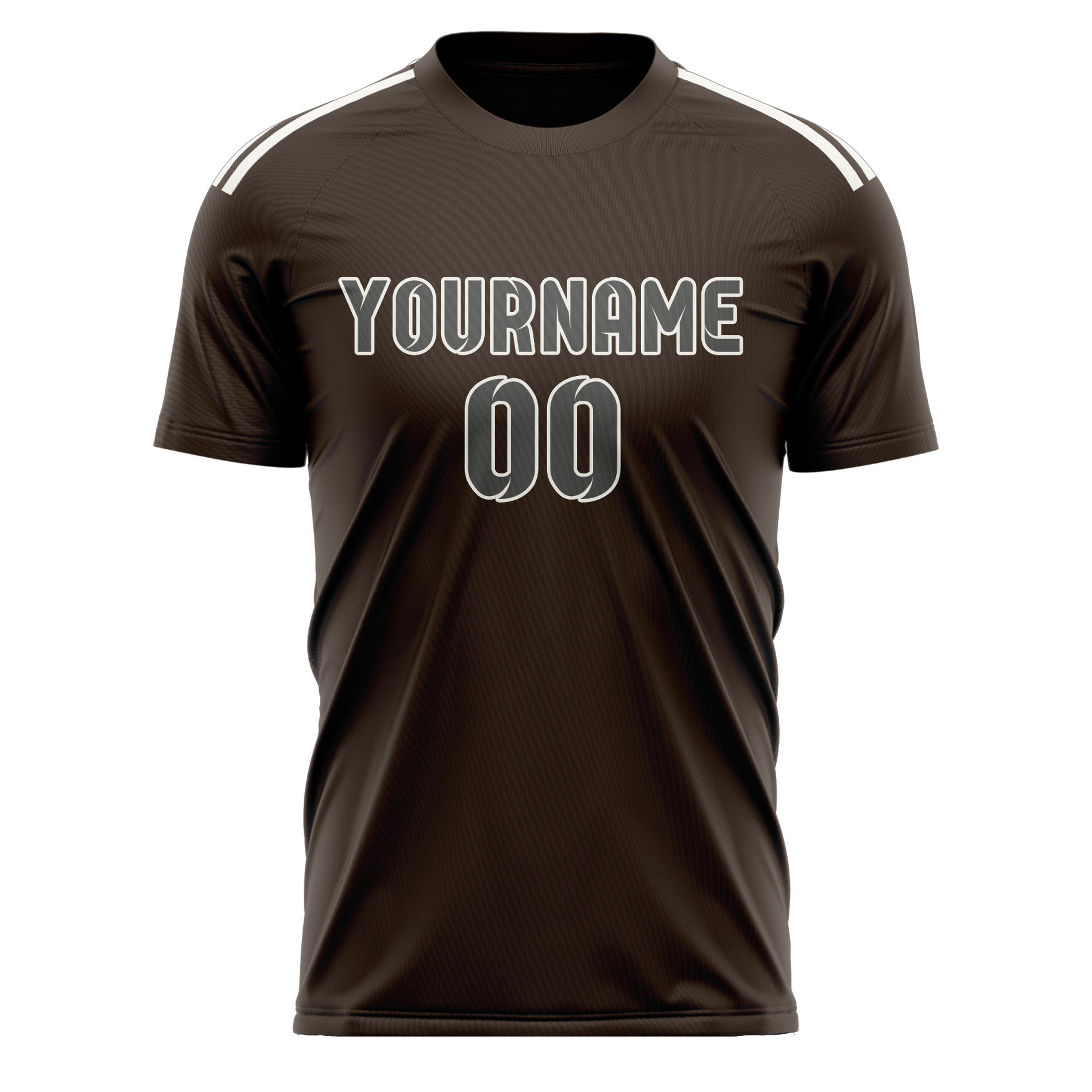 Custom Brown Dark Grey Soccer Jersey