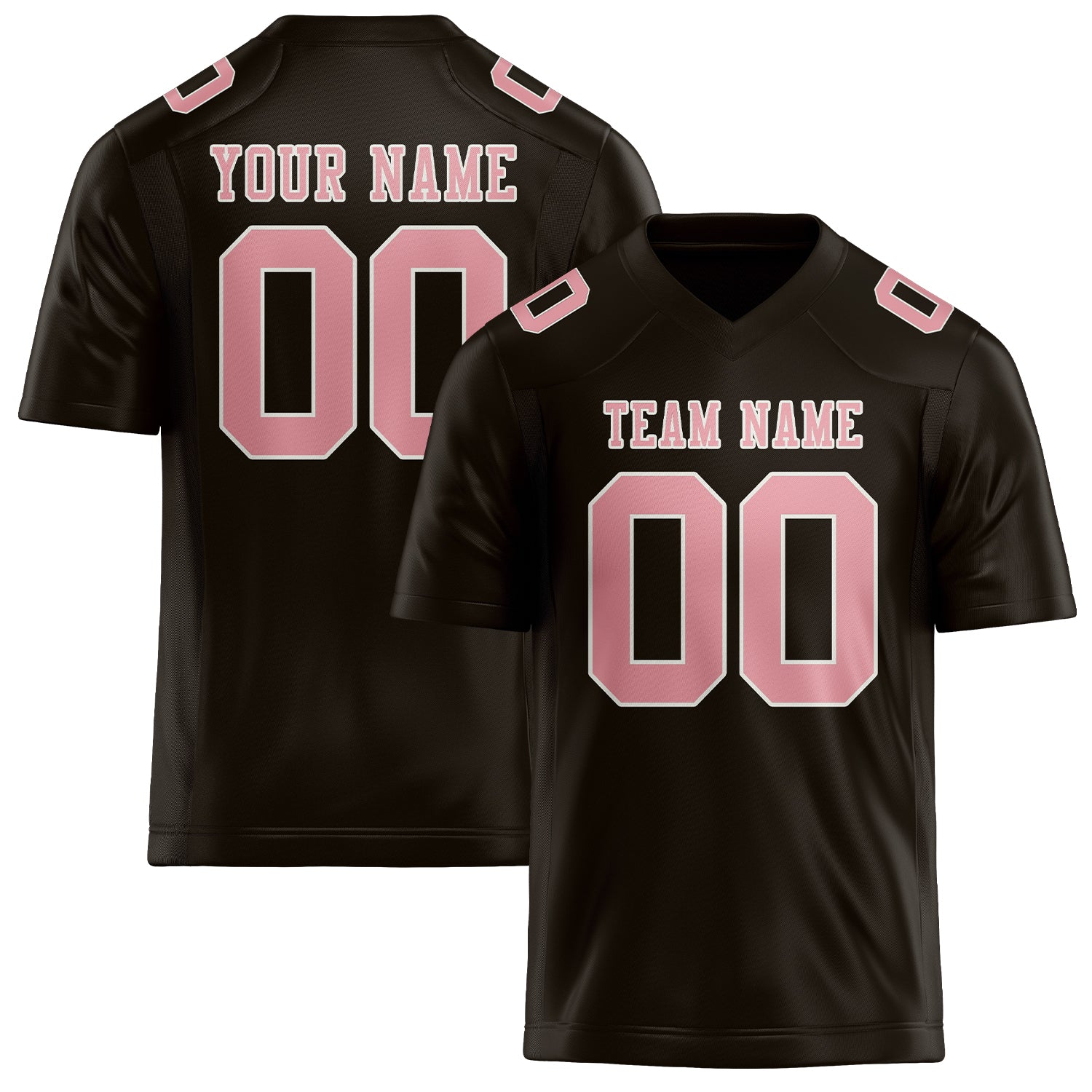 Custom Brown Light Pink Football Jersey