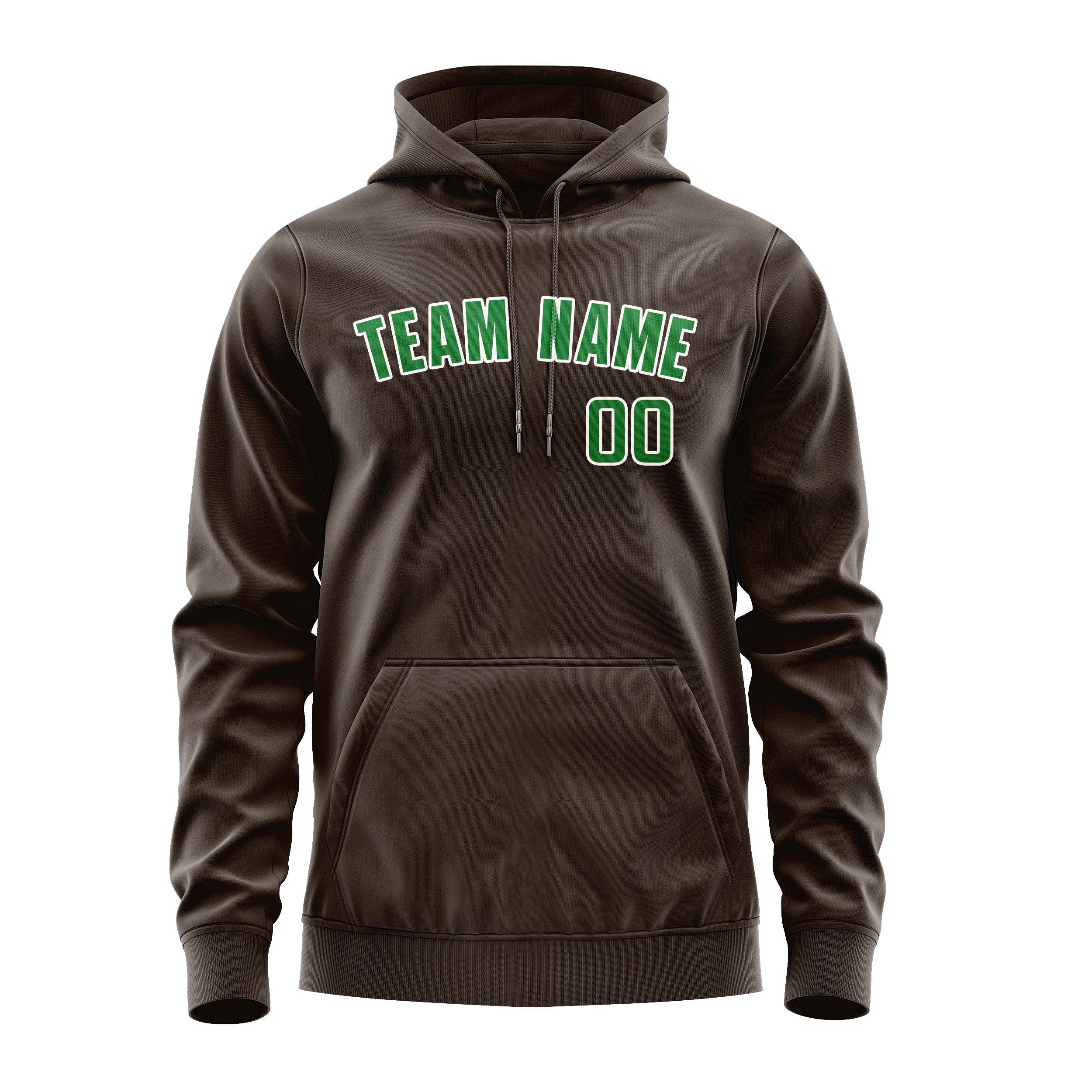 Custom Brown Emerald Green Hoodie