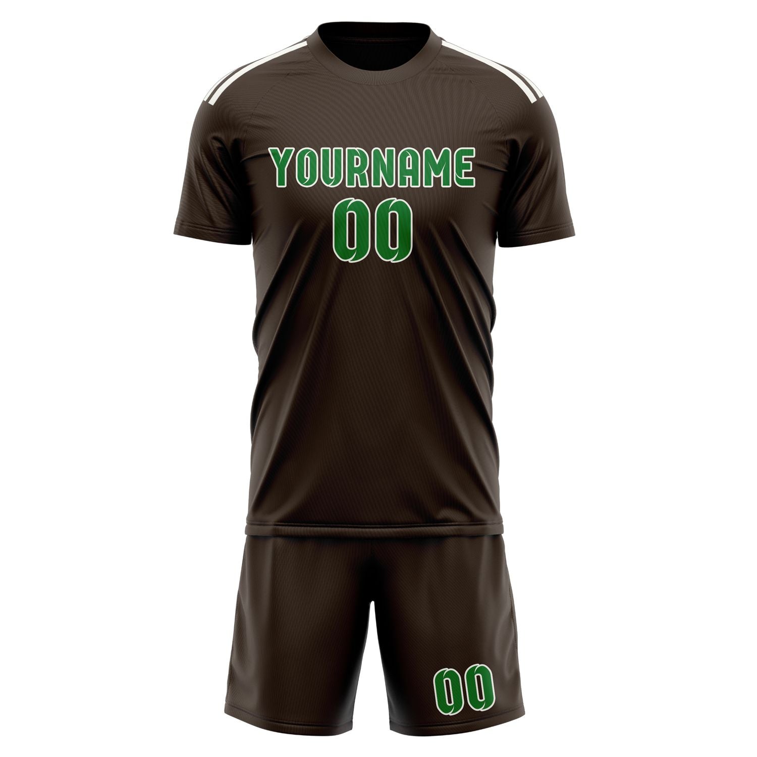 Custom Brown Emerald Green Soccer Set