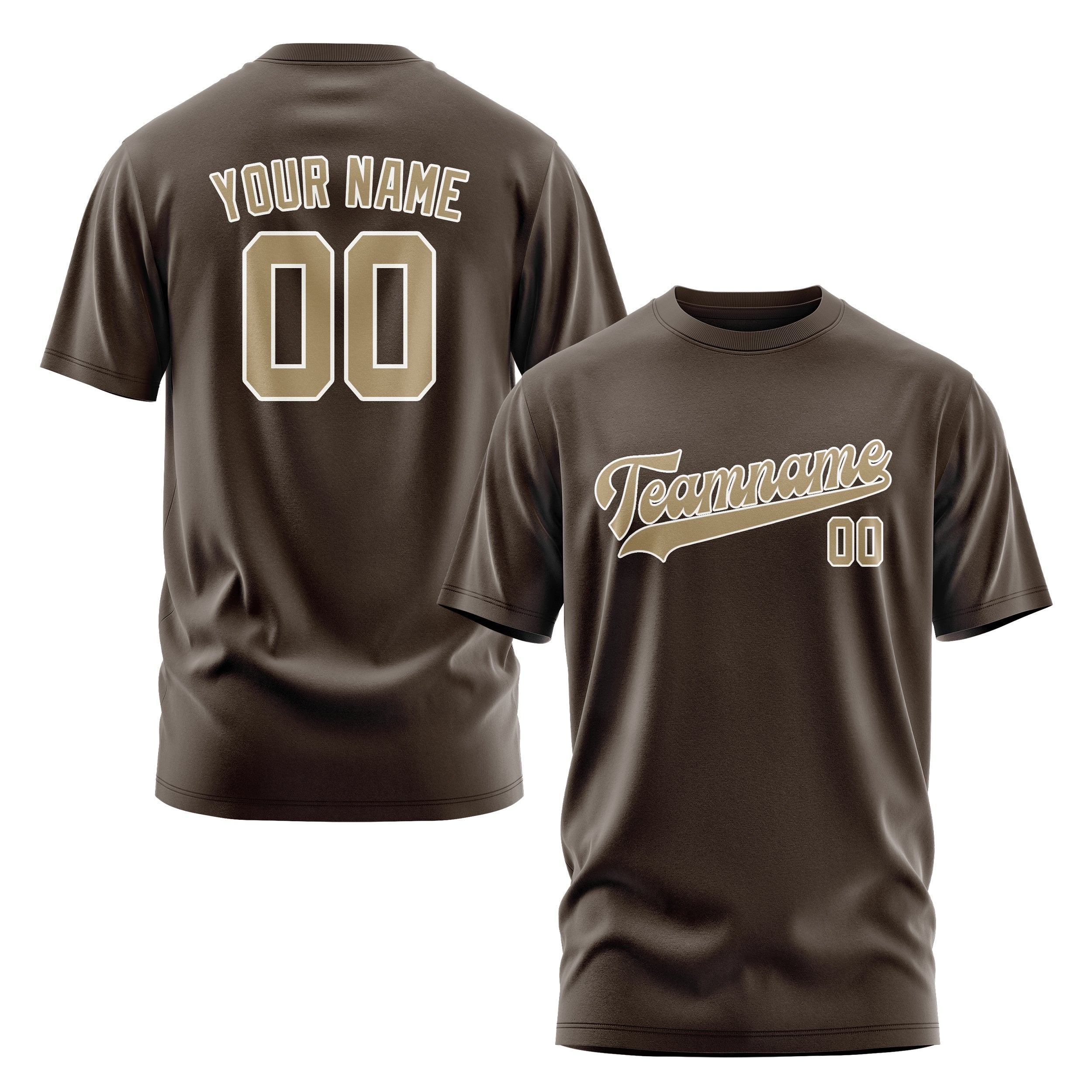 Custom Brown Light Khaki T-Shirt