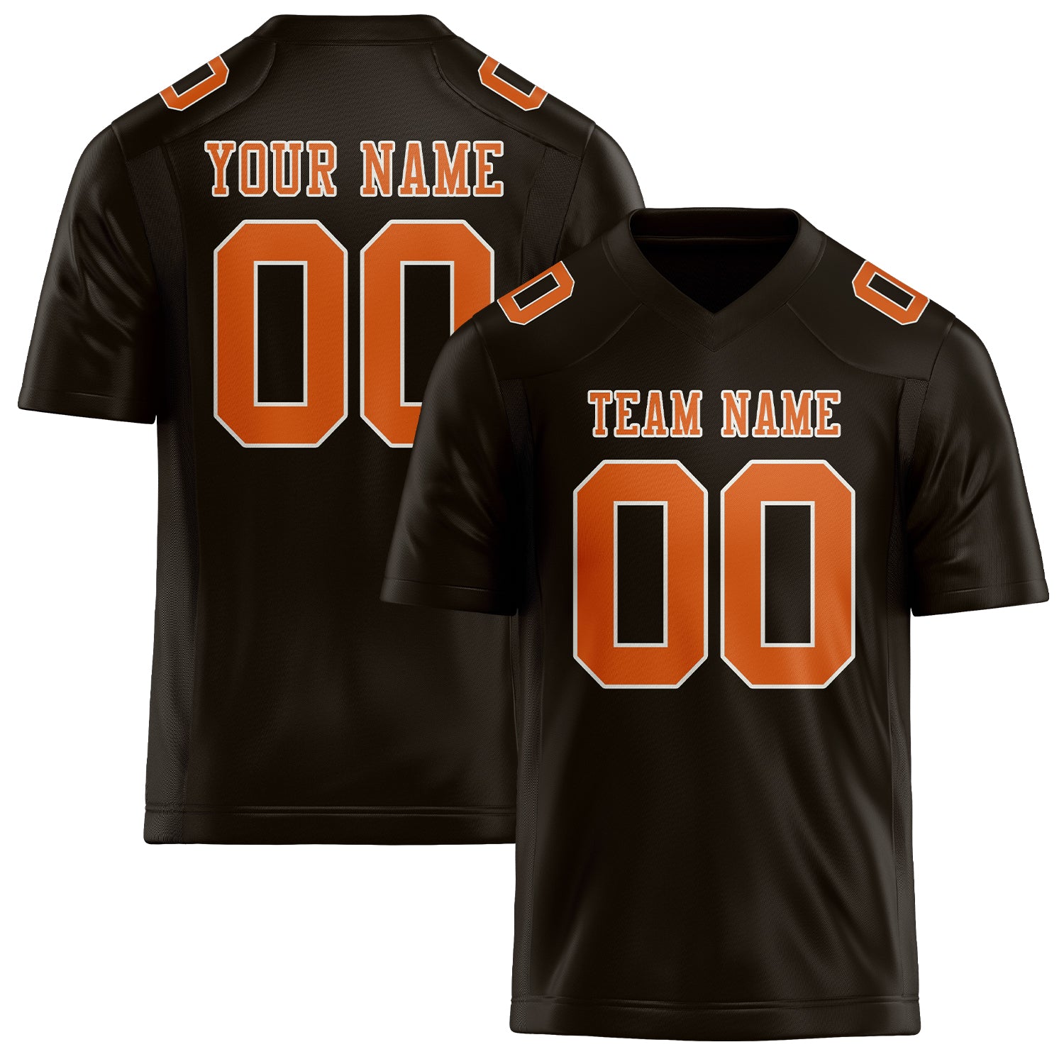 Custom Brown Orange Football Jersey