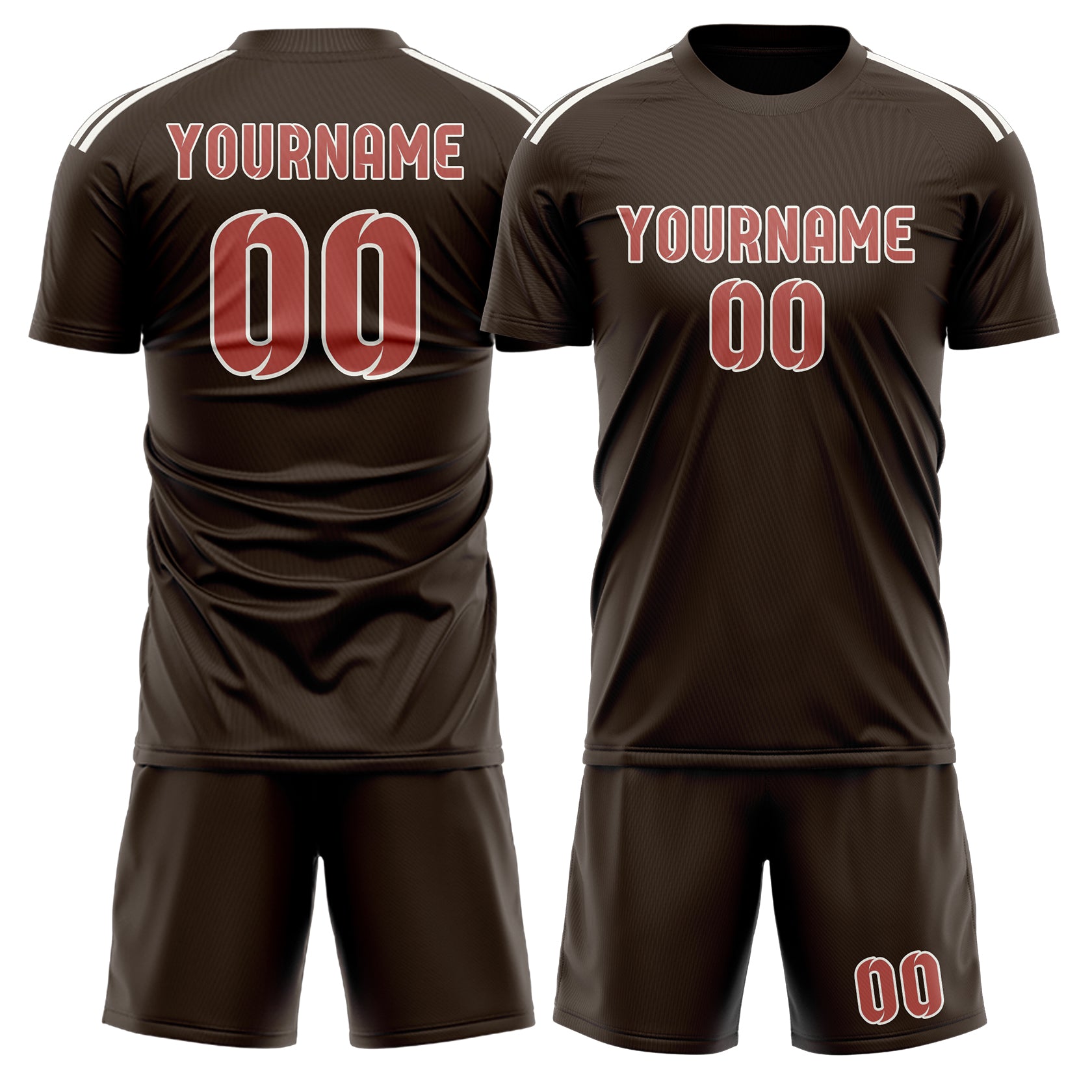 Custom Brown Copper Rose Soccer Set