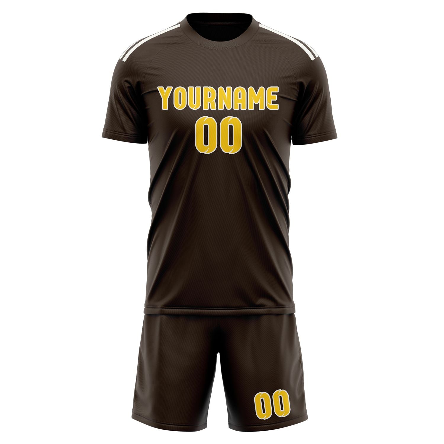 Custom Brown Gold Soccer Set