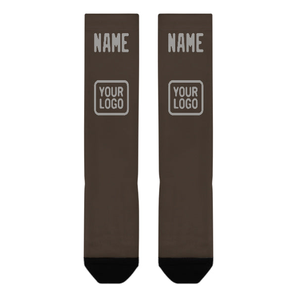 Custom Brown Gray Knee-High Sock