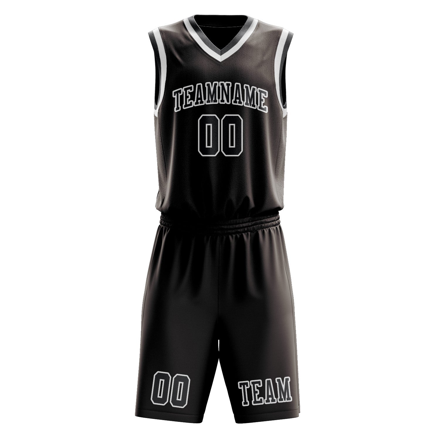 Custom Brown Dark Grey Basketball Set