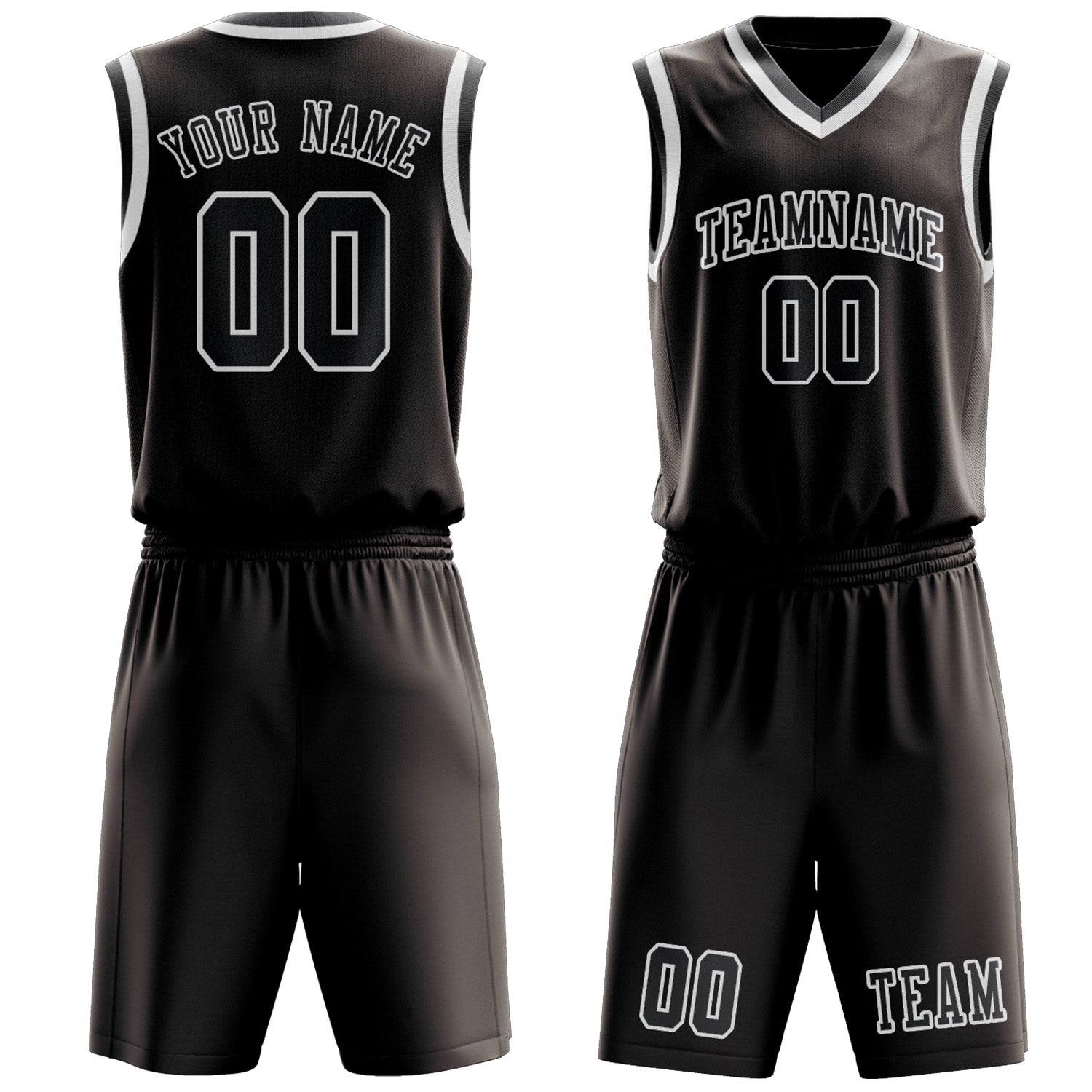Custom Brown Dark Grey Basketball Set