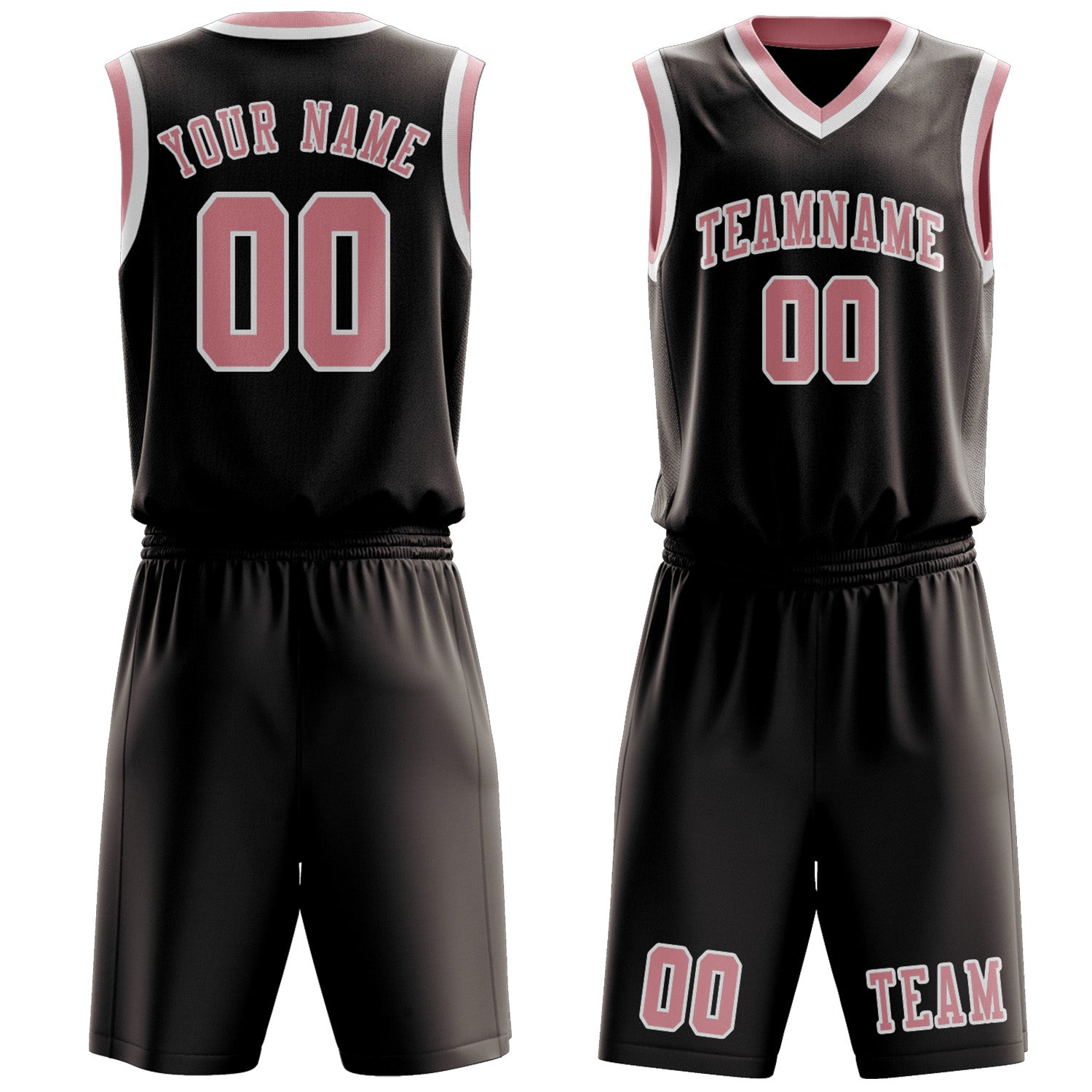 Custom Brown Light Pink Basketball Set