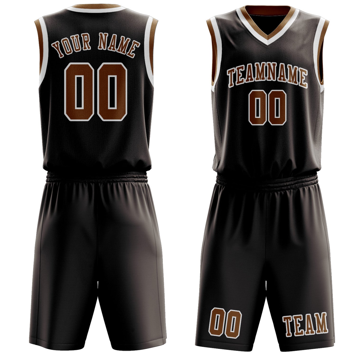 Custom Brown Khaki Basketball Set