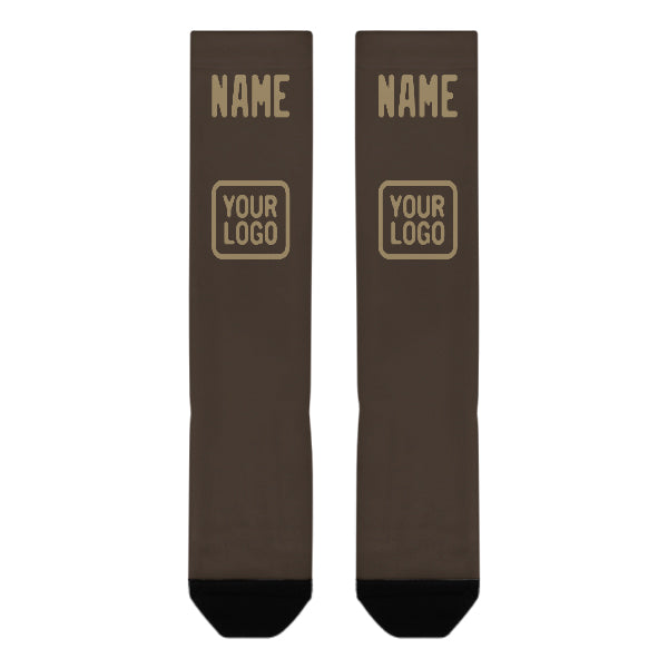 Custom Brown Light Khaki Knee-High Sock