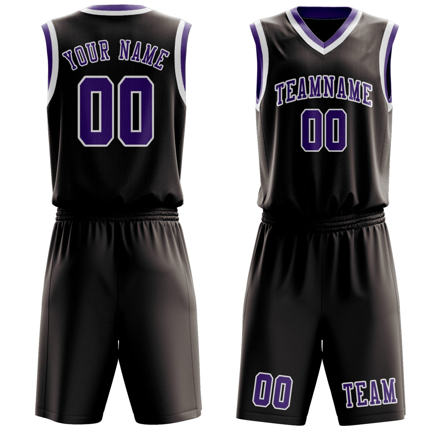 Custom Brown Light Purple Basketball Set