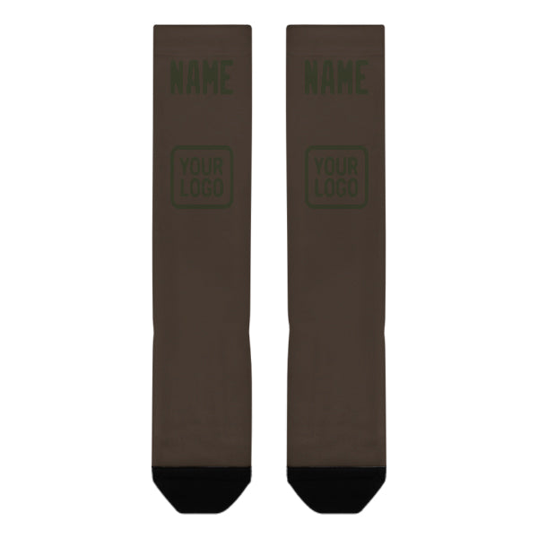 Custom Brown Olive Knee-High Sock