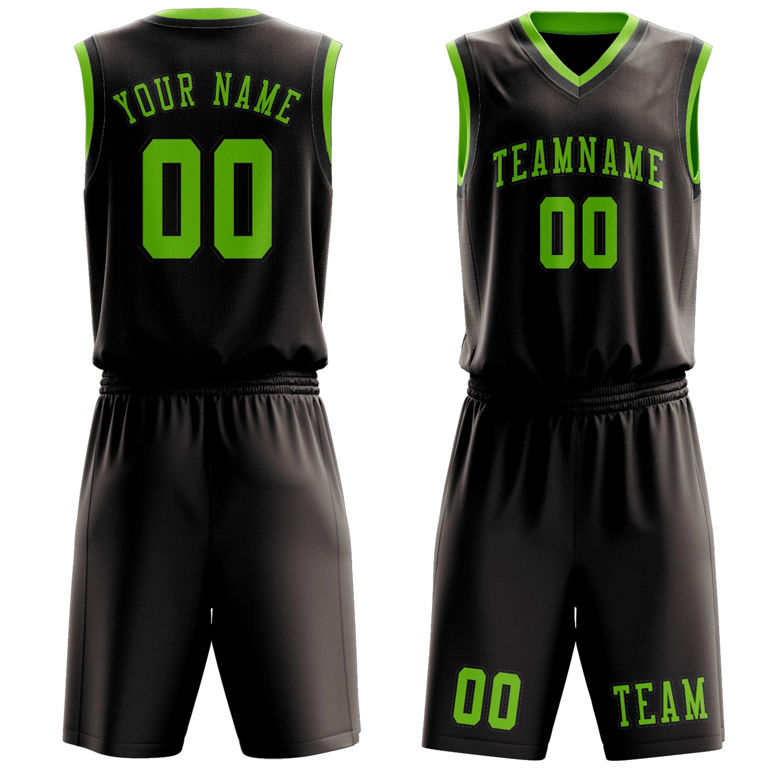 Custom Brown Emerald Green Basketball Set
