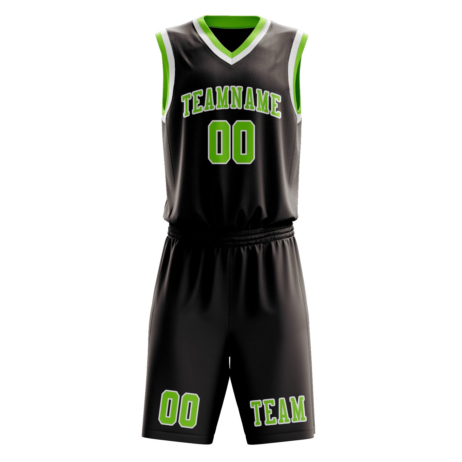 Custom Brown Emerald Green Basketball Set