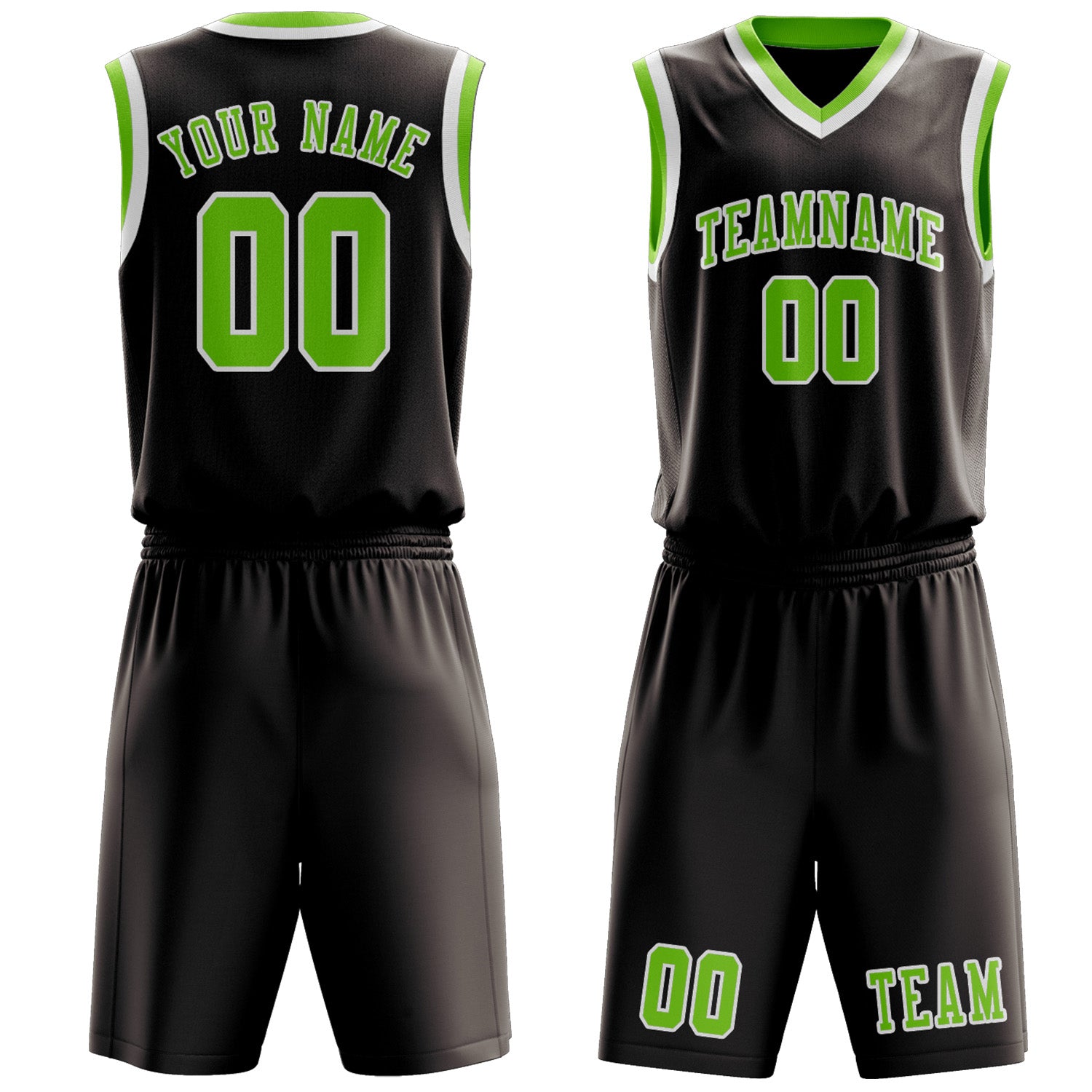 Custom Brown Emerald Green Basketball Set