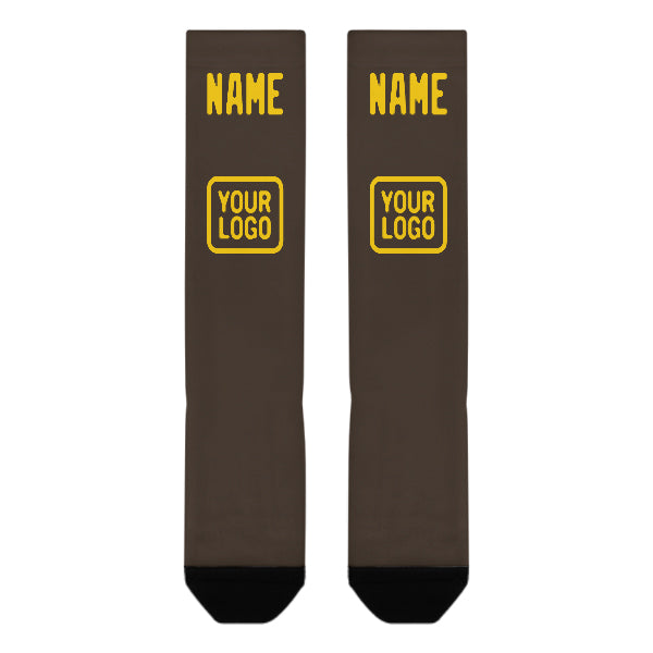 Custom Brown Gold Knee-High Sock