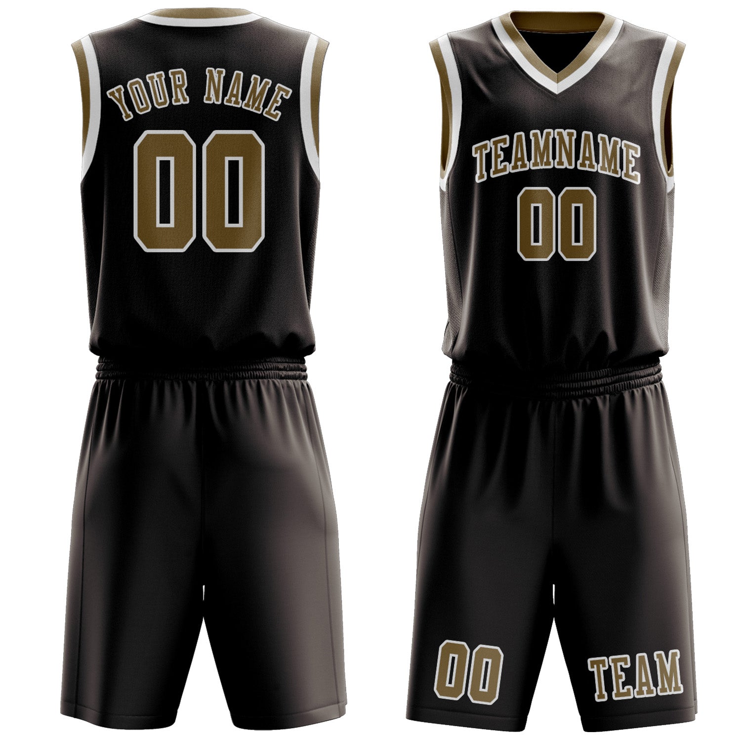 Custom Brown Light Khaki Basketball Set