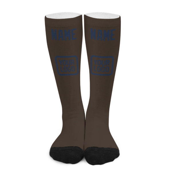 Custom Brown Blue Knee-High Sock