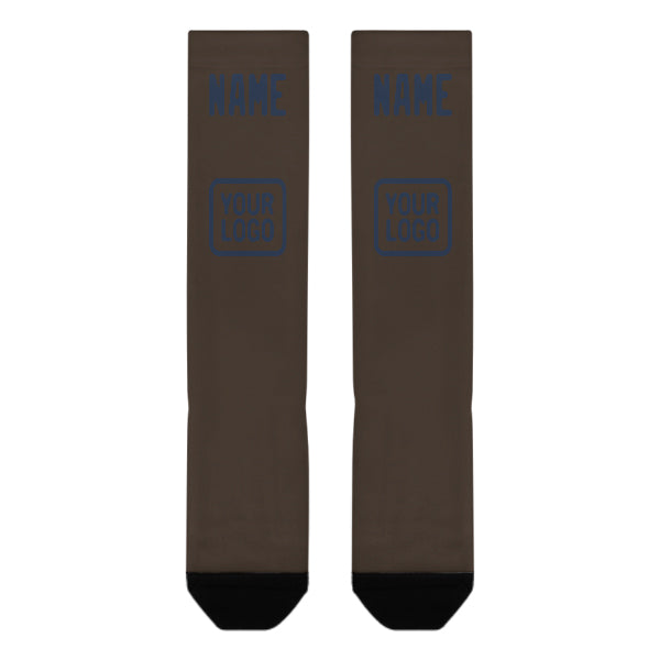 Custom Brown Blue Knee-High Sock
