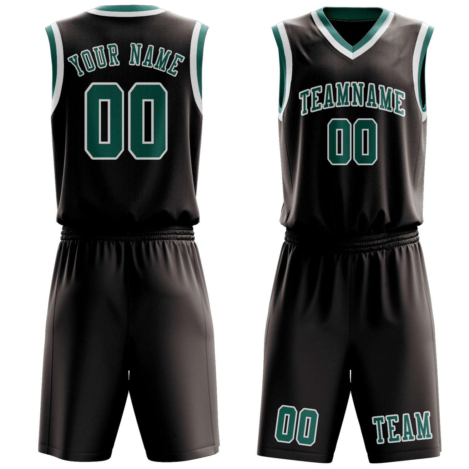 Custom Brown Blue Green Basketball Set