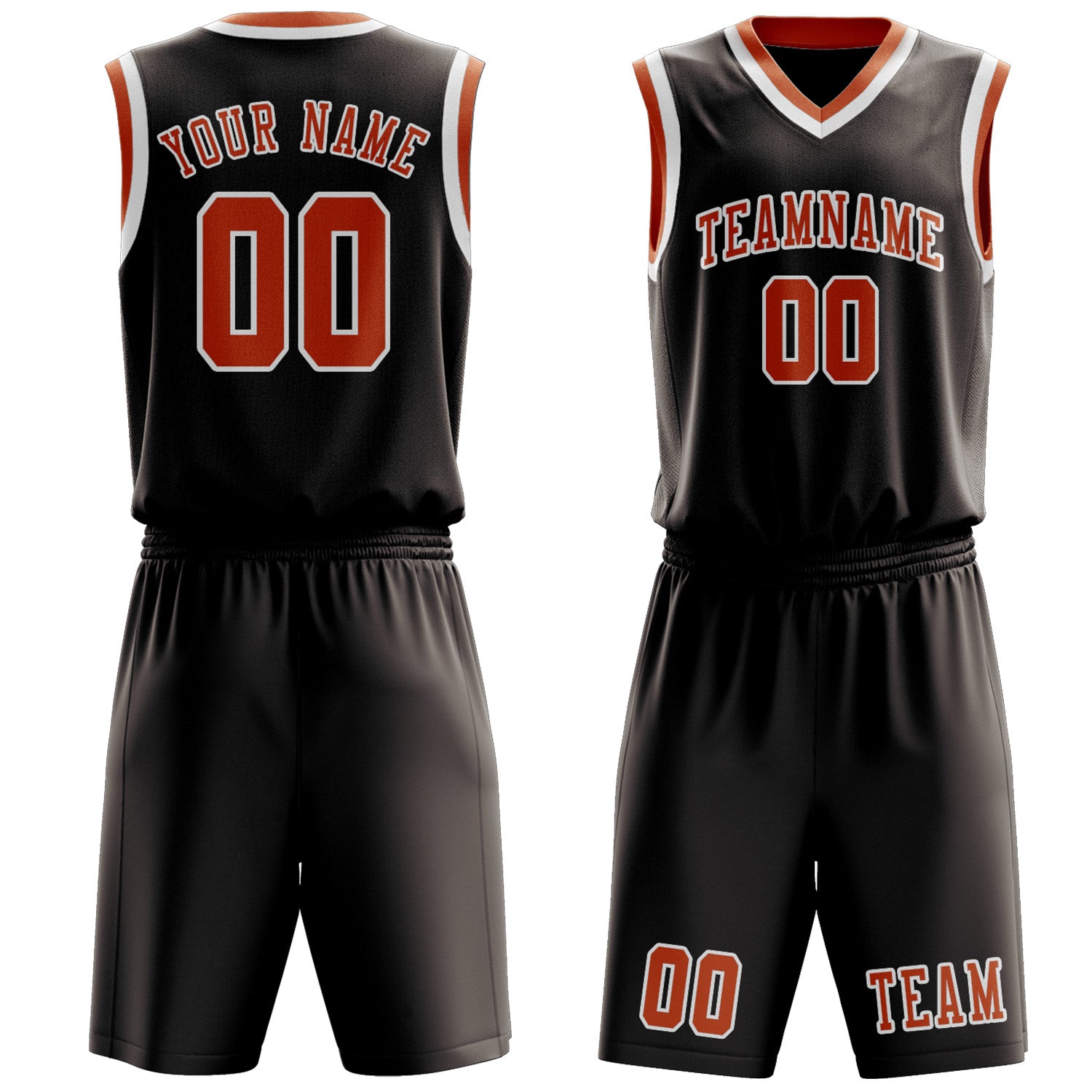 Custom Brown Orange Basketball Set