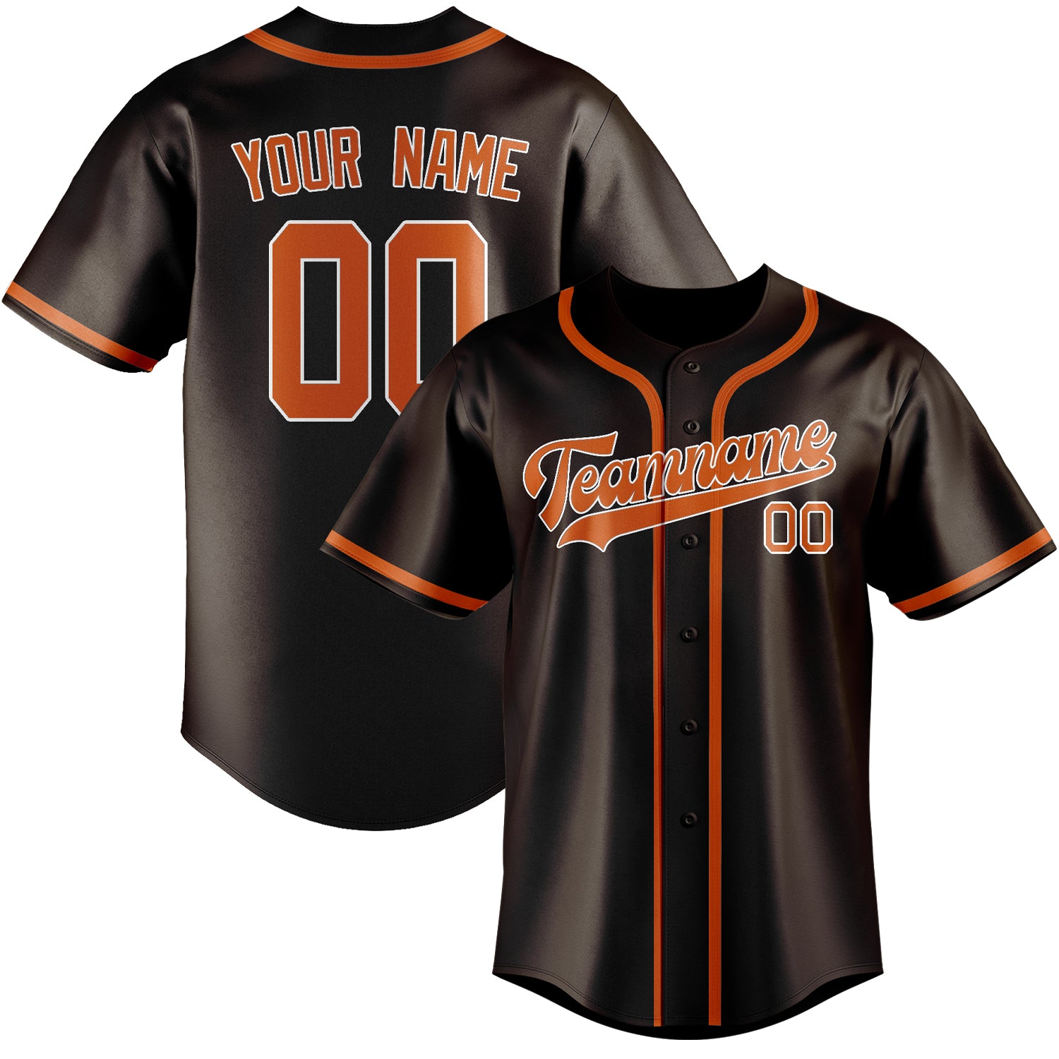 Custom Brown Orange Baseball Jersey