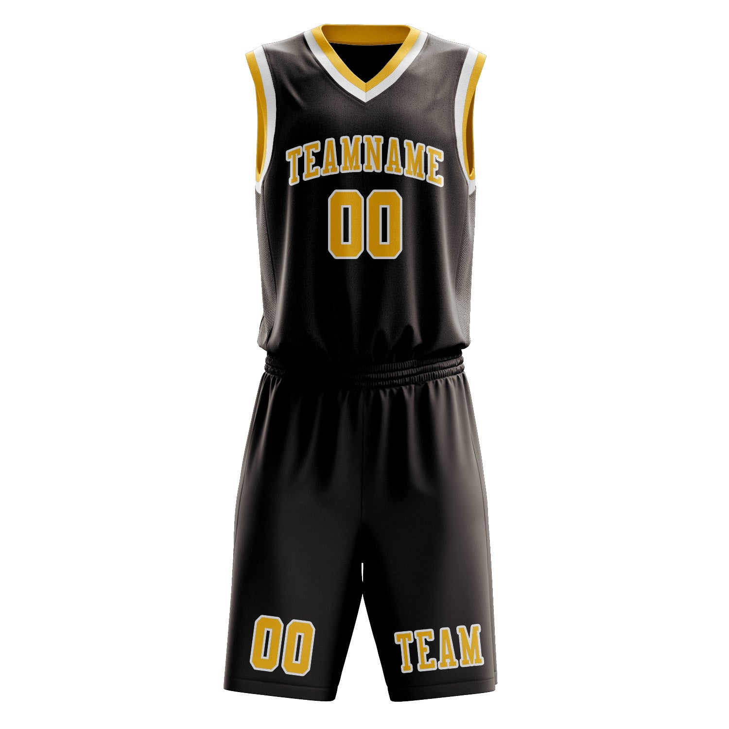 Custom Brown Gold Basketball Set