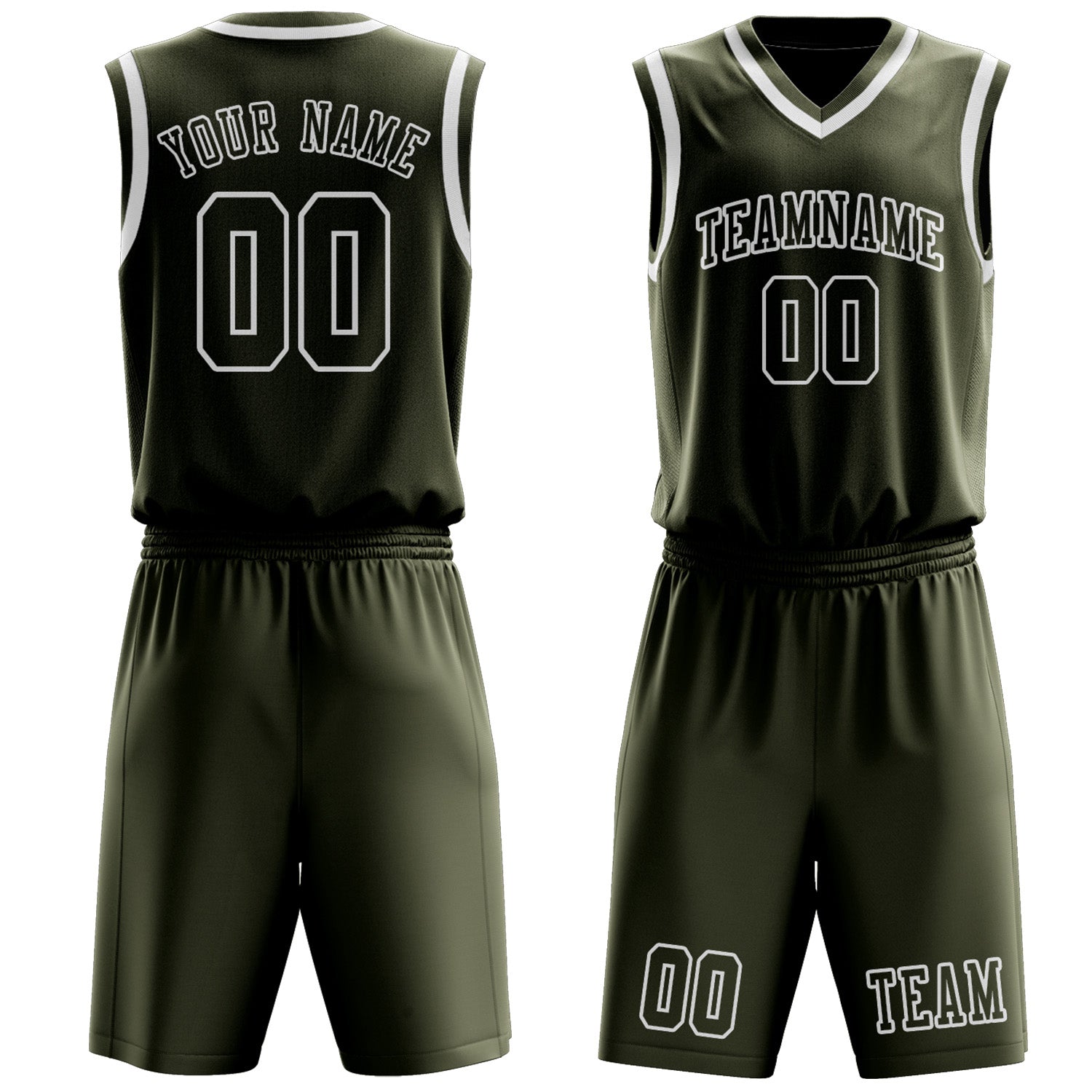 Custom Olive Olive Basketball Set