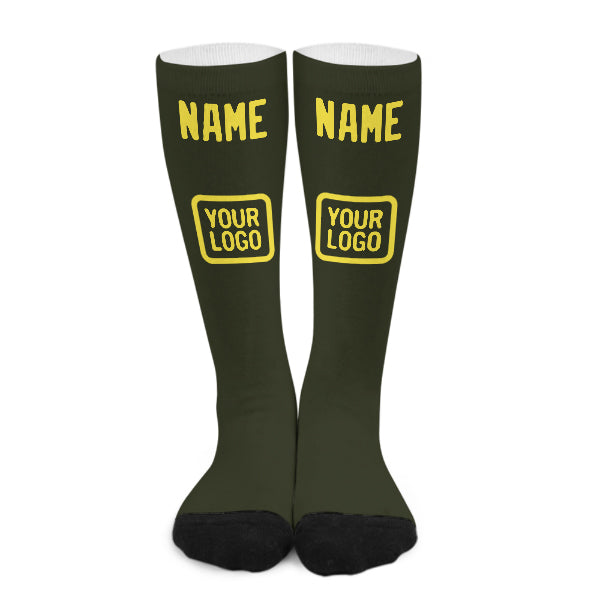 Custom Olive Light Yellow Knee-High Sock