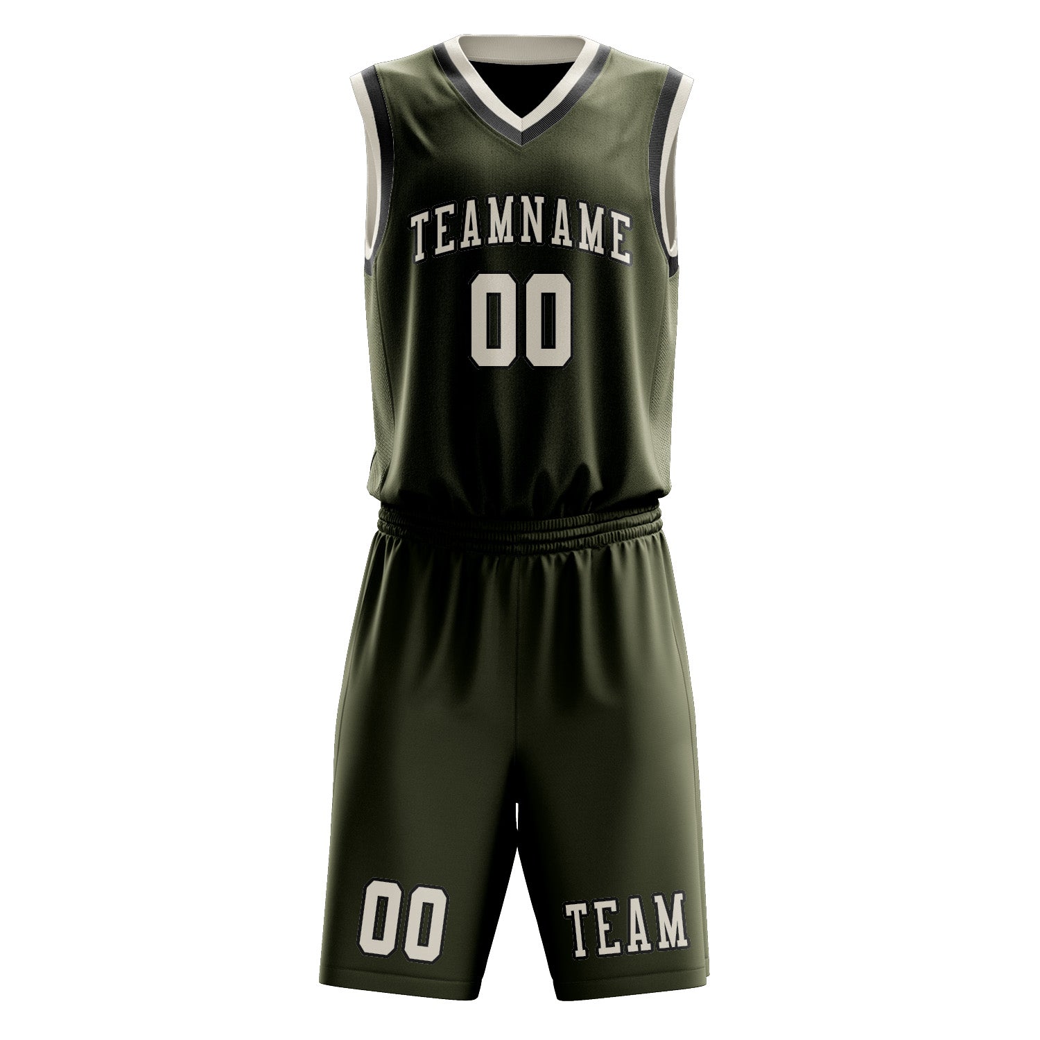 Custom Olive Cream Basketball Set