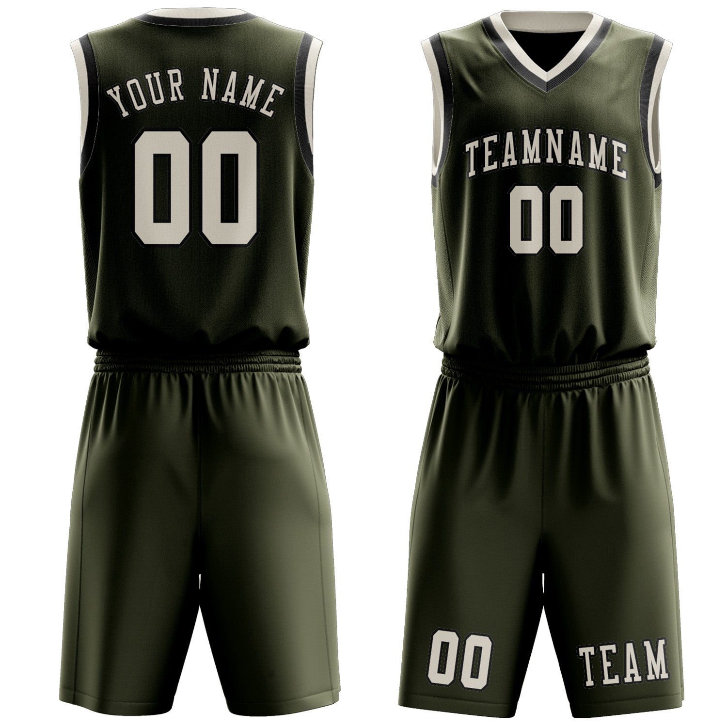 Custom Olive Cream Basketball Set