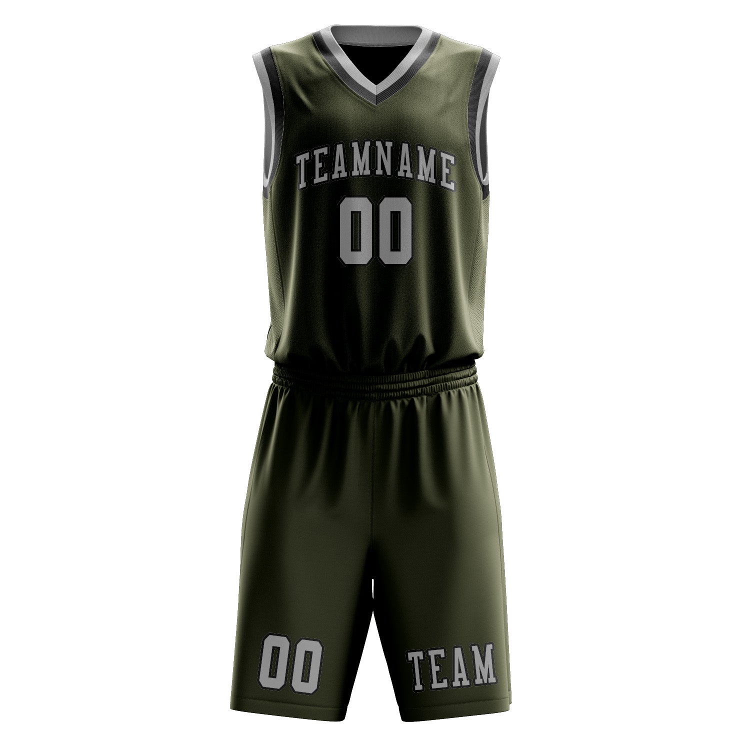 Custom Olive Gray Basketball Set