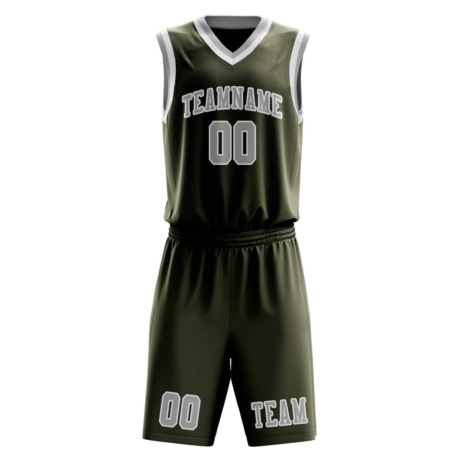 Custom Olive Gray Basketball Set
