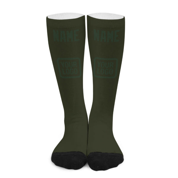 Custom Olive Dark Green Knee-High Sock